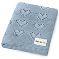 100% Cotton Luxury Knit Heart Swaddle Baby Blanket - Bright House
