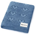 100% Cotton Luxury Knit Heart Swaddle Baby Blanket - Bright House