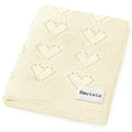 100% Cotton Luxury Knit Heart Swaddle Baby Blanket - Bright House