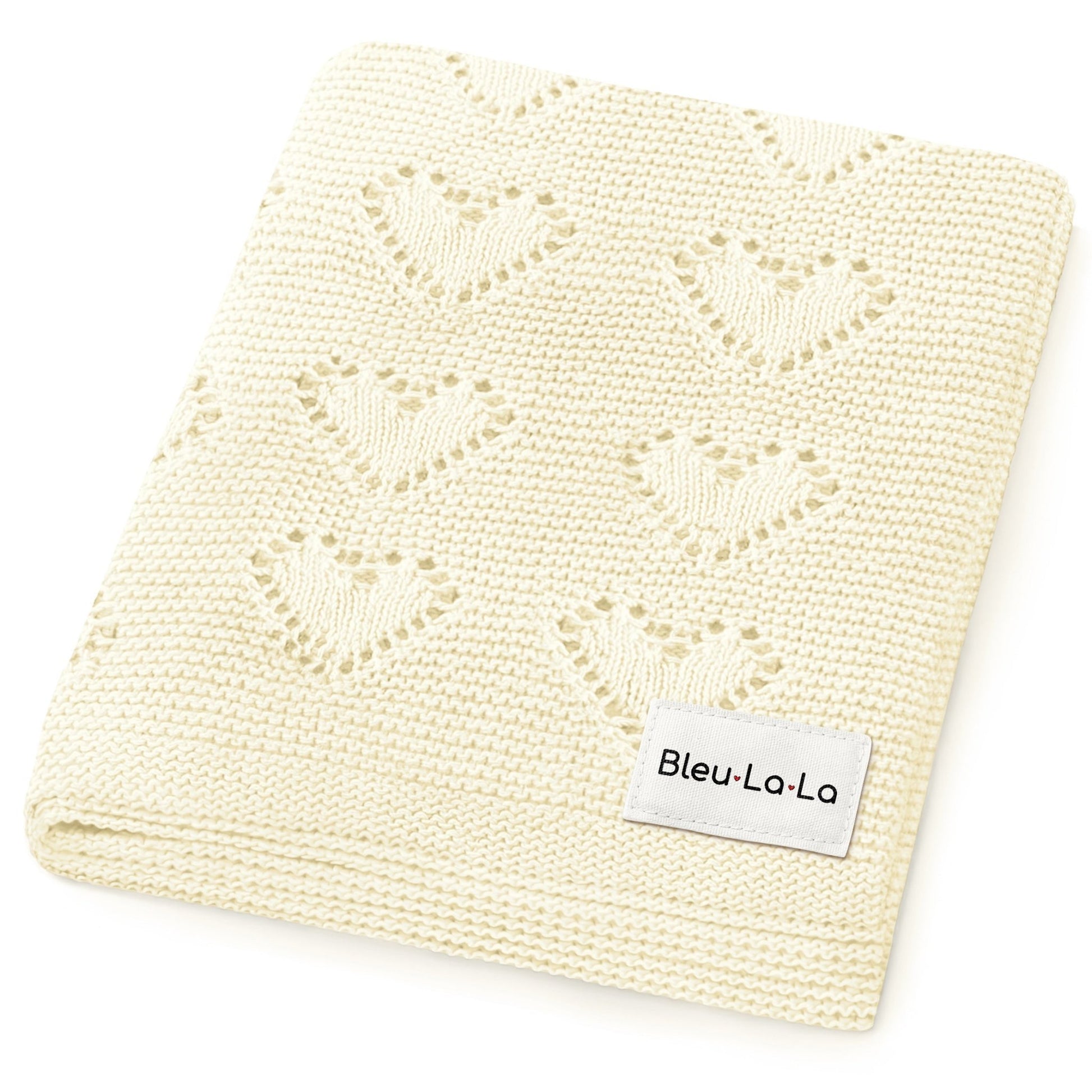 100% Cotton Luxury Knit Heart Swaddle Baby Blanket - Bright House