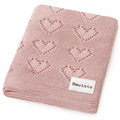 100% Cotton Luxury Knit Heart Swaddle Baby Blanket - Bright House