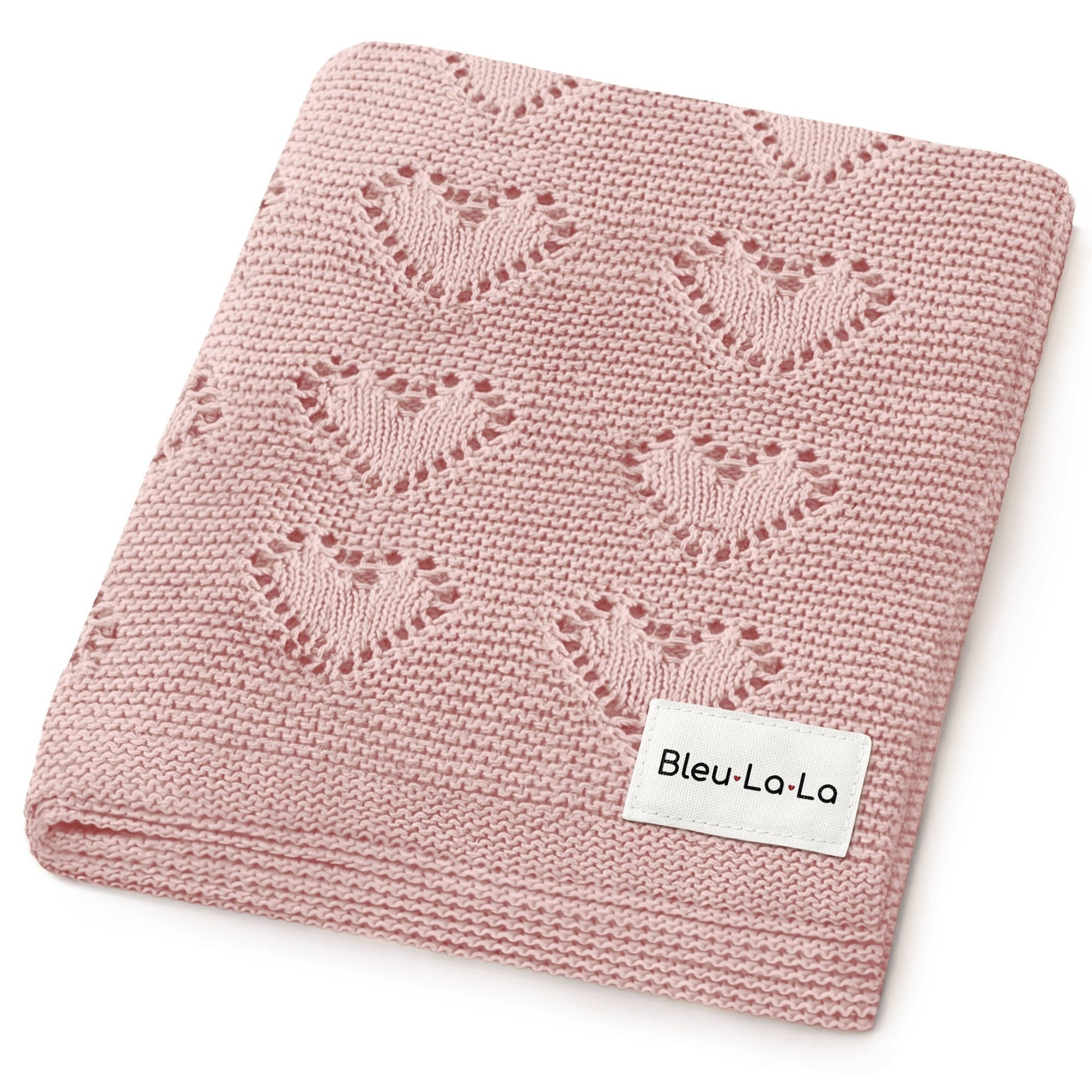 100% Cotton Luxury Knit Heart Swaddle Baby Blanket - Bright House