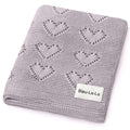 100% Cotton Luxury Knit Heart Swaddle Baby Blanket - Bright House