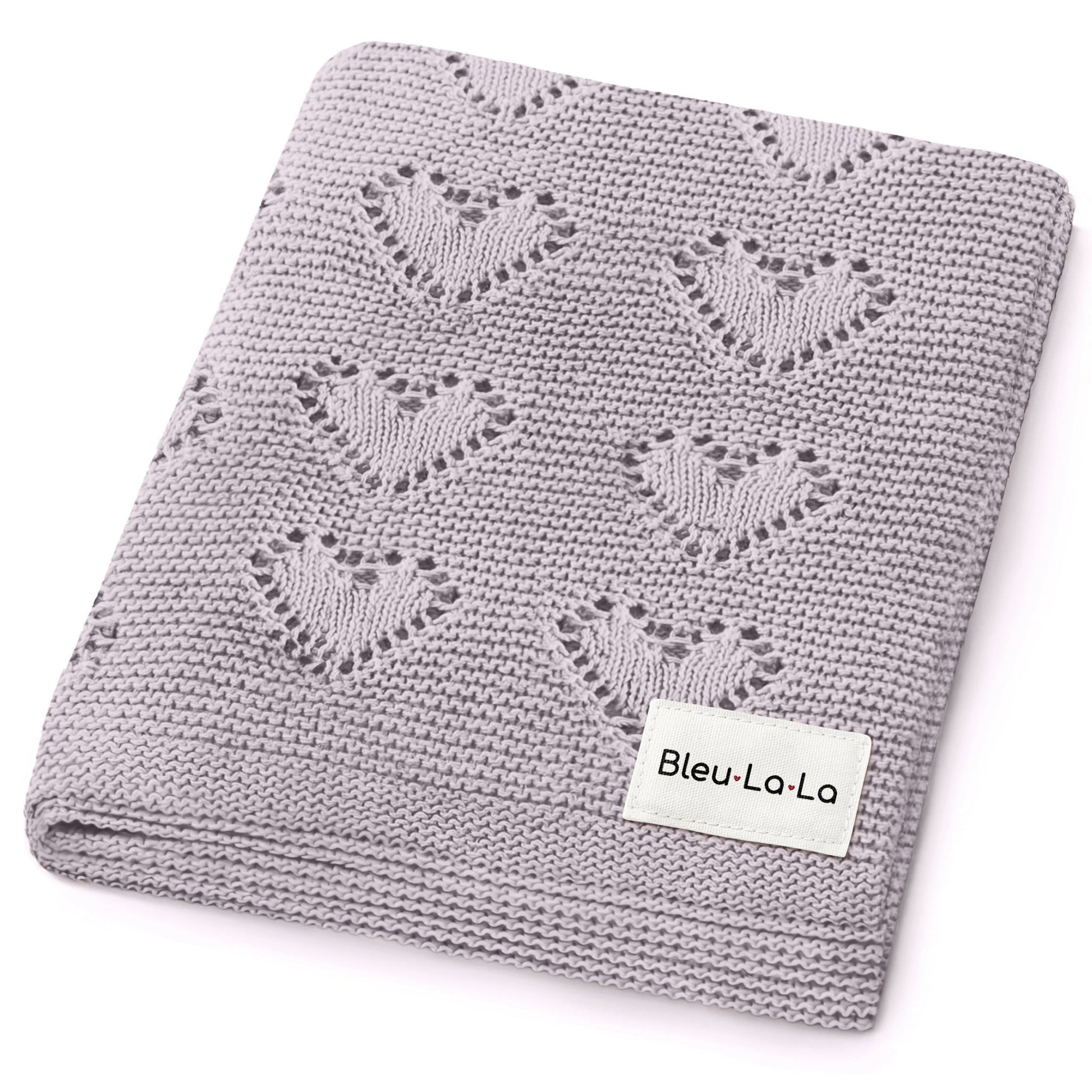 100% Cotton Luxury Knit Heart Swaddle Baby Blanket - Bright House