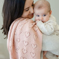 100% Cotton Luxury Knit Heart Swaddle Baby Blanket - Bright House