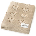 100% Cotton Luxury Knit Heart Swaddle Baby Blanket - Bright House