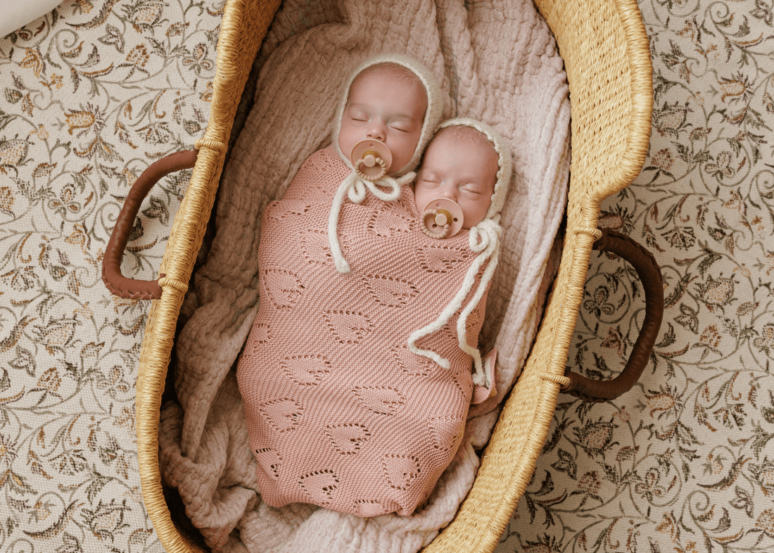 100% Cotton Luxury Knit Heart Swaddle Baby Blanket - Bright House