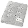 100% Cotton Luxury Knit Heart Swaddle Baby Blanket - Bright House