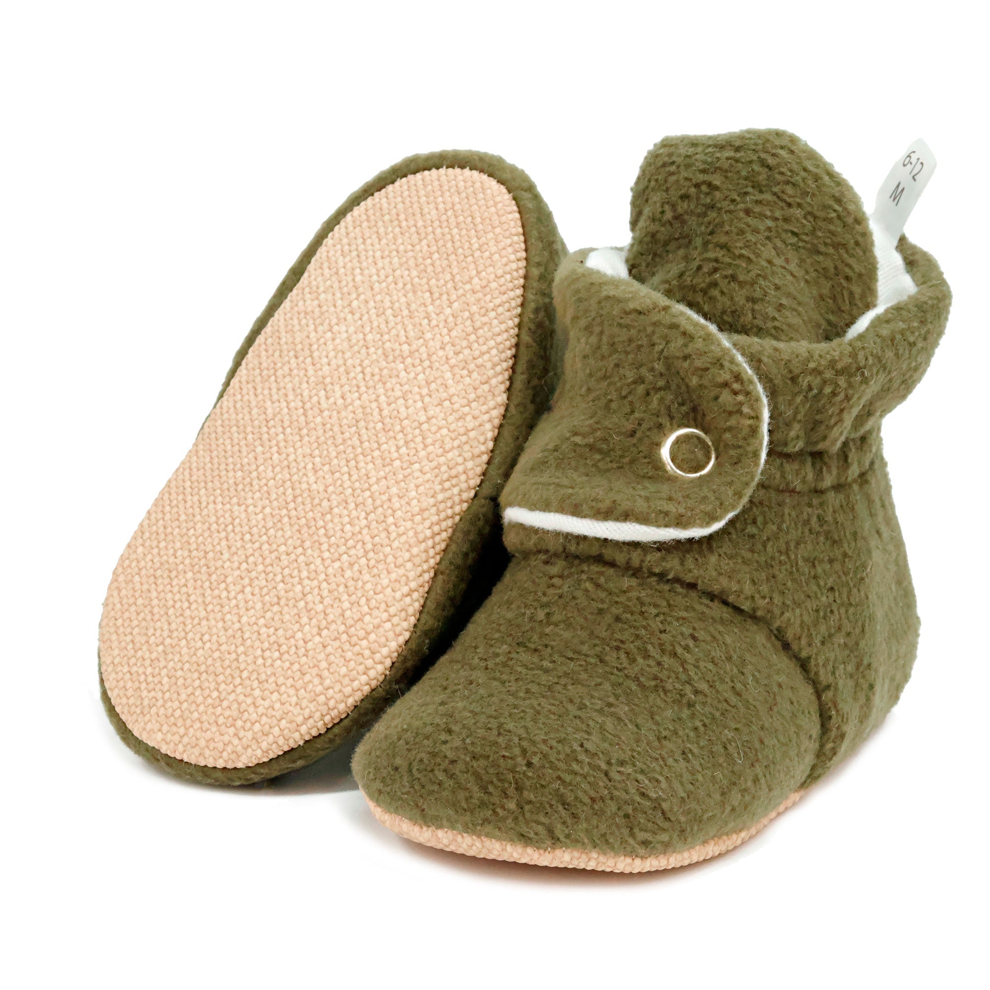 Organic Baby Booties, Newborn Booties Basic, Khaki