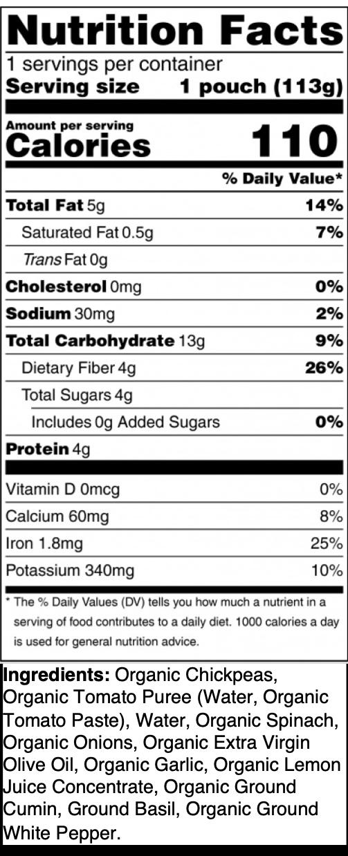 6 Pack of Organic Chickpeas with Greens - Bright House