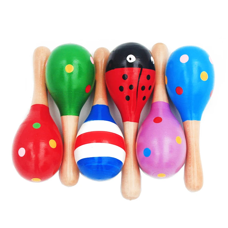 Wooden Baby Maraca Rattle, Musical Fun for Tiny Hands