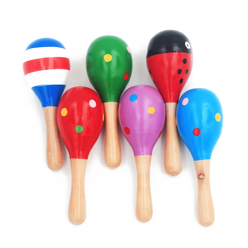 Wooden Baby Maraca Rattle, Musical Fun for Tiny Hands