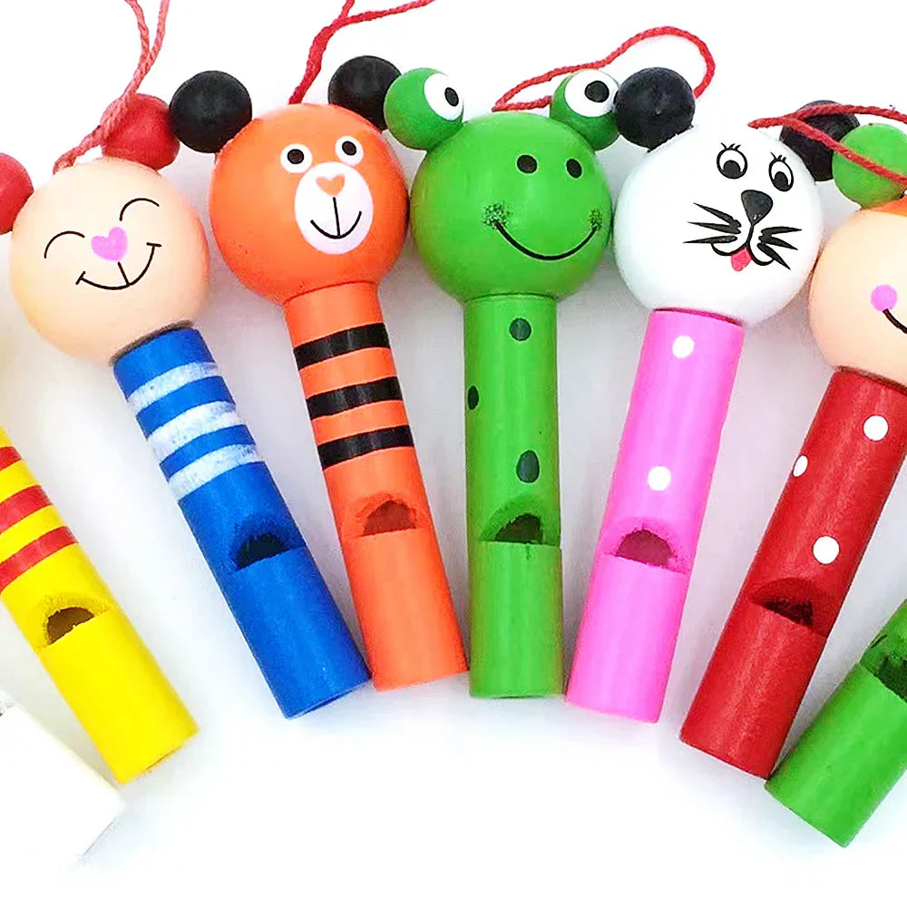 Wooden Animal Whistle Toys (30-Piece Set) for Kids
