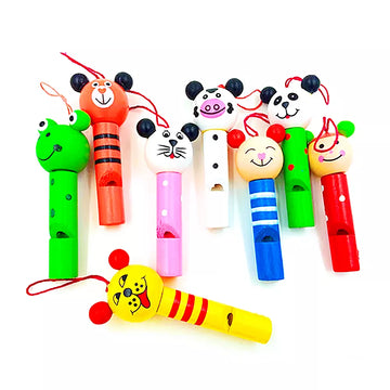 Wooden Animal Whistle Toys (30-Piece Set) for Kids