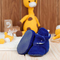 Anti - Slip Sole, Fleece Baby Booties, Newborn Home Booties, Sweat Proof Organic Cotton Lining, Navy Blue - Bright House