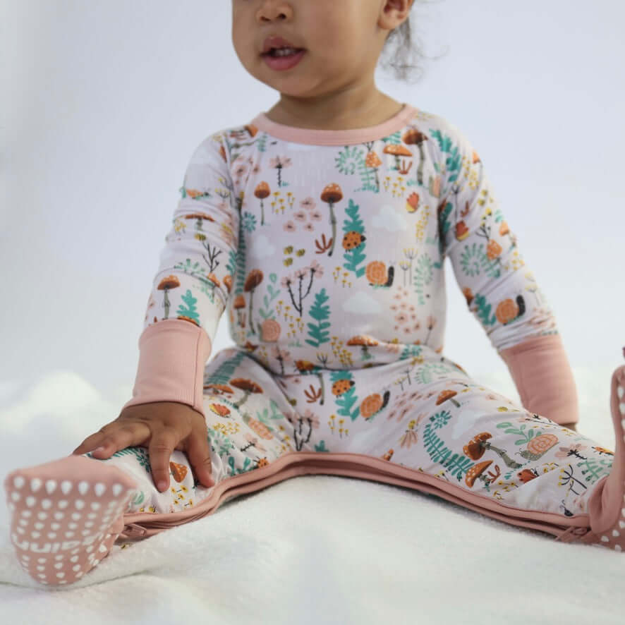 Bamboo Crescent Zipp Jammies - Fern - Bright House