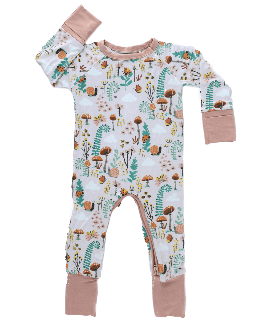 Bamboo Crescent Zipp Jammies - Fern - Bright House