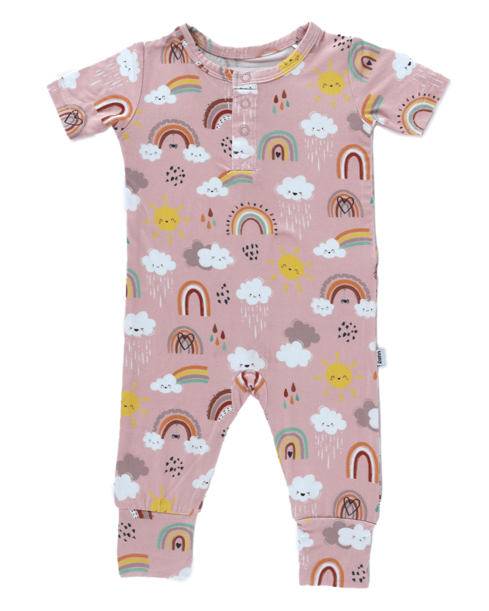 Bamboo Pull Up Romper - Rainnbow - Bright House