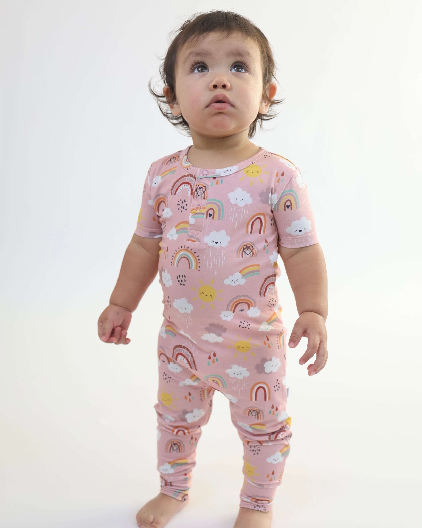 Bamboo Pull Up Romper - Rainnbow - Bright House