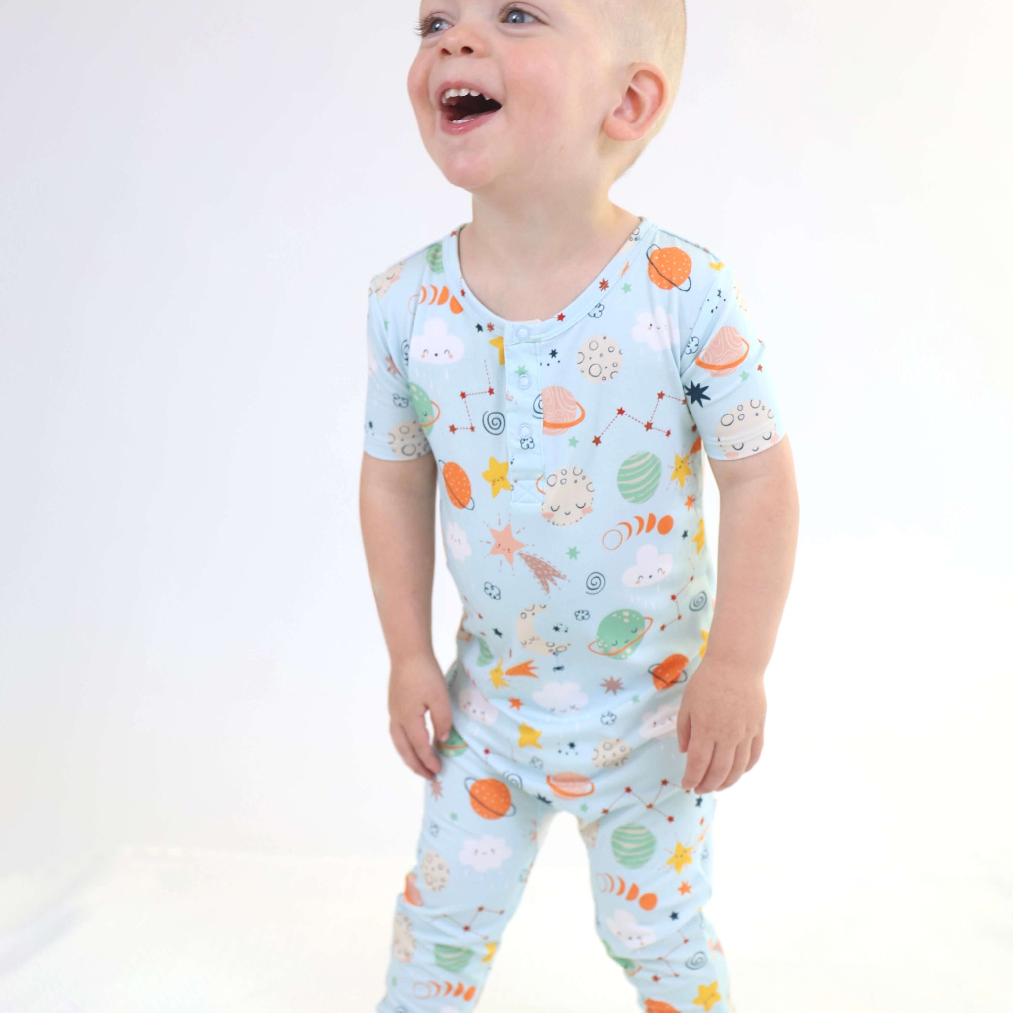 Bamboo Pull Up Romper - Cosmic