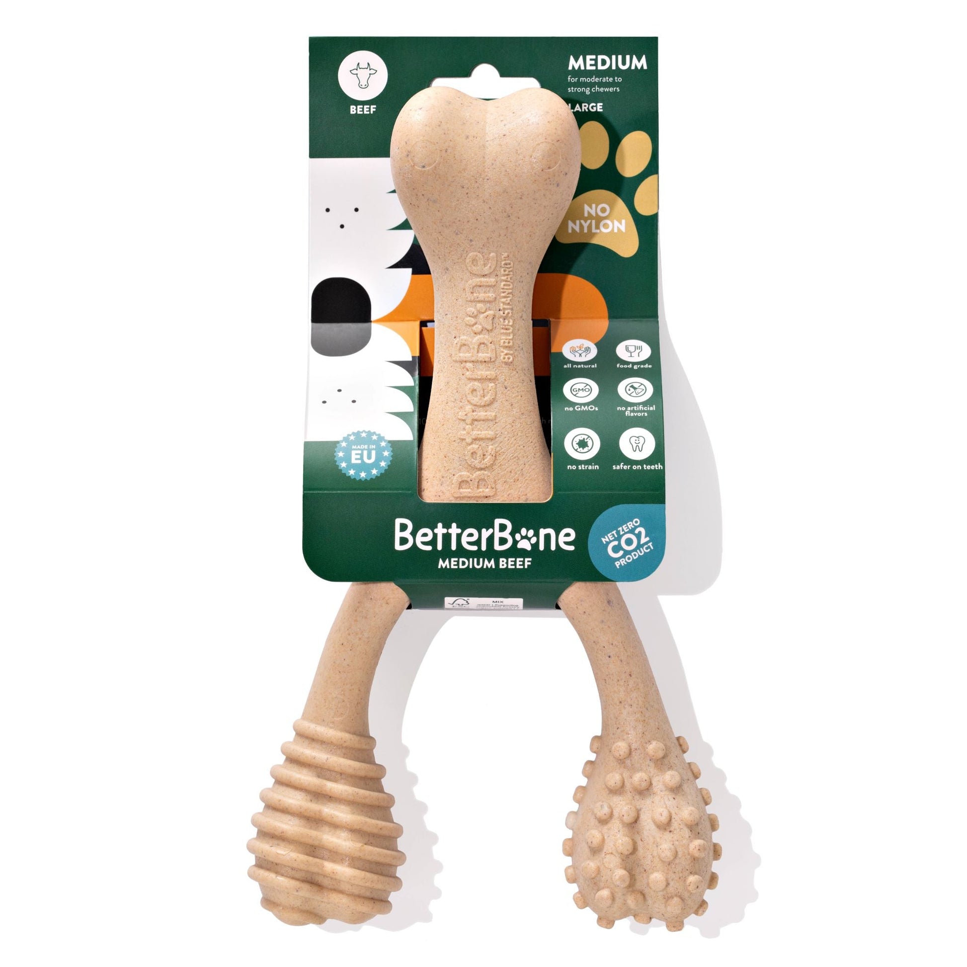 BetterBone MEDIUM Durability CHEW TOY: Perfect Chew for Everyday Chewers | Natural Ingredients, Eco - Friendly, Non - Toxic - Bright House