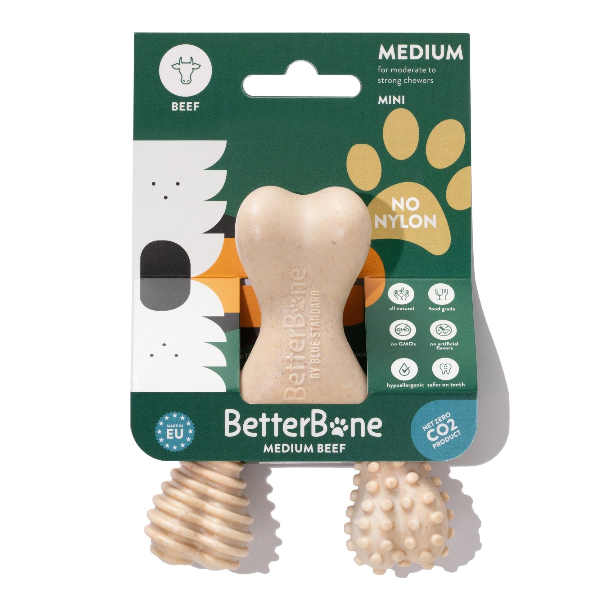 BetterBone MEDIUM Durability CHEW TOY: Perfect Chew for Everyday Chewers | Natural Ingredients, Eco - Friendly, Non - Toxic - Bright House