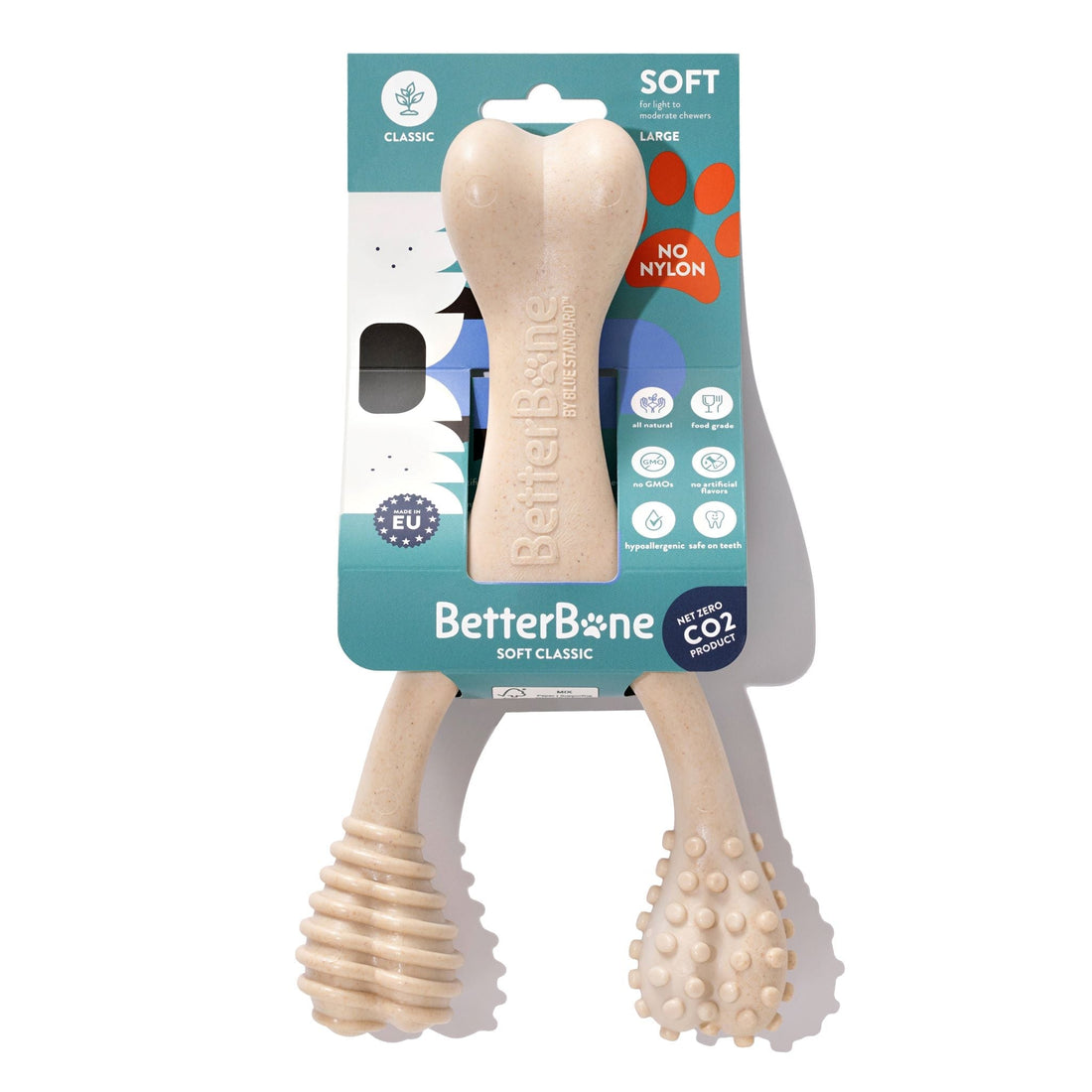 BetterBone SOFT Durability CHEW TOY: Natural Ingredients, Perfet for Teething Puppies, Senior Dogs & Gentle Chewers - Bright House