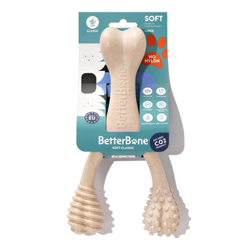 BetterBone SOFT Durability CHEW TOY: Natural Ingredients, Perfet for Teething Puppies, Senior Dogs & Gentle Chewers - Bright House
