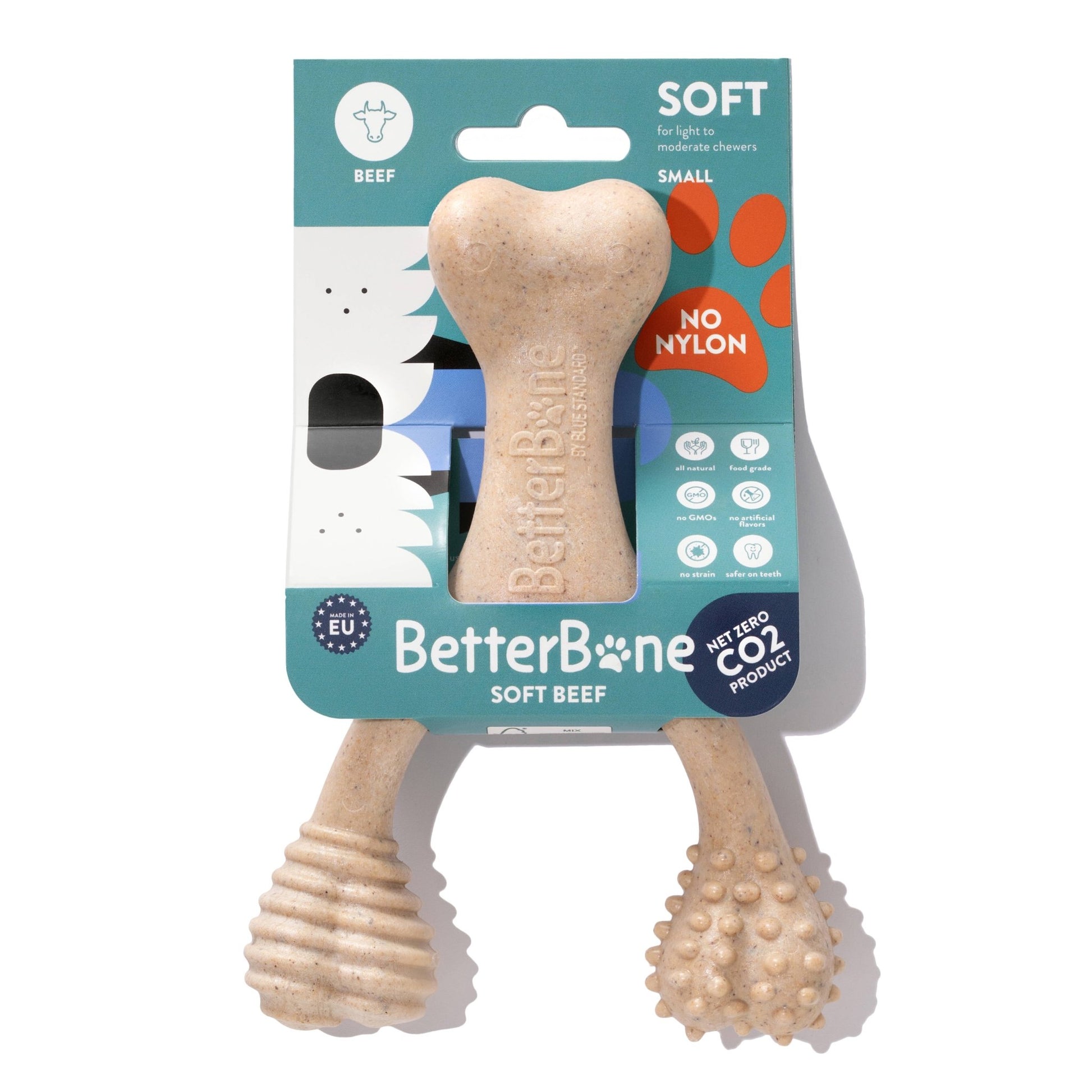 BetterBone SOFT Durability CHEW TOY: Natural Ingredients, Perfet for Teething Puppies, Senior Dogs & Gentle Chewers - Bright House