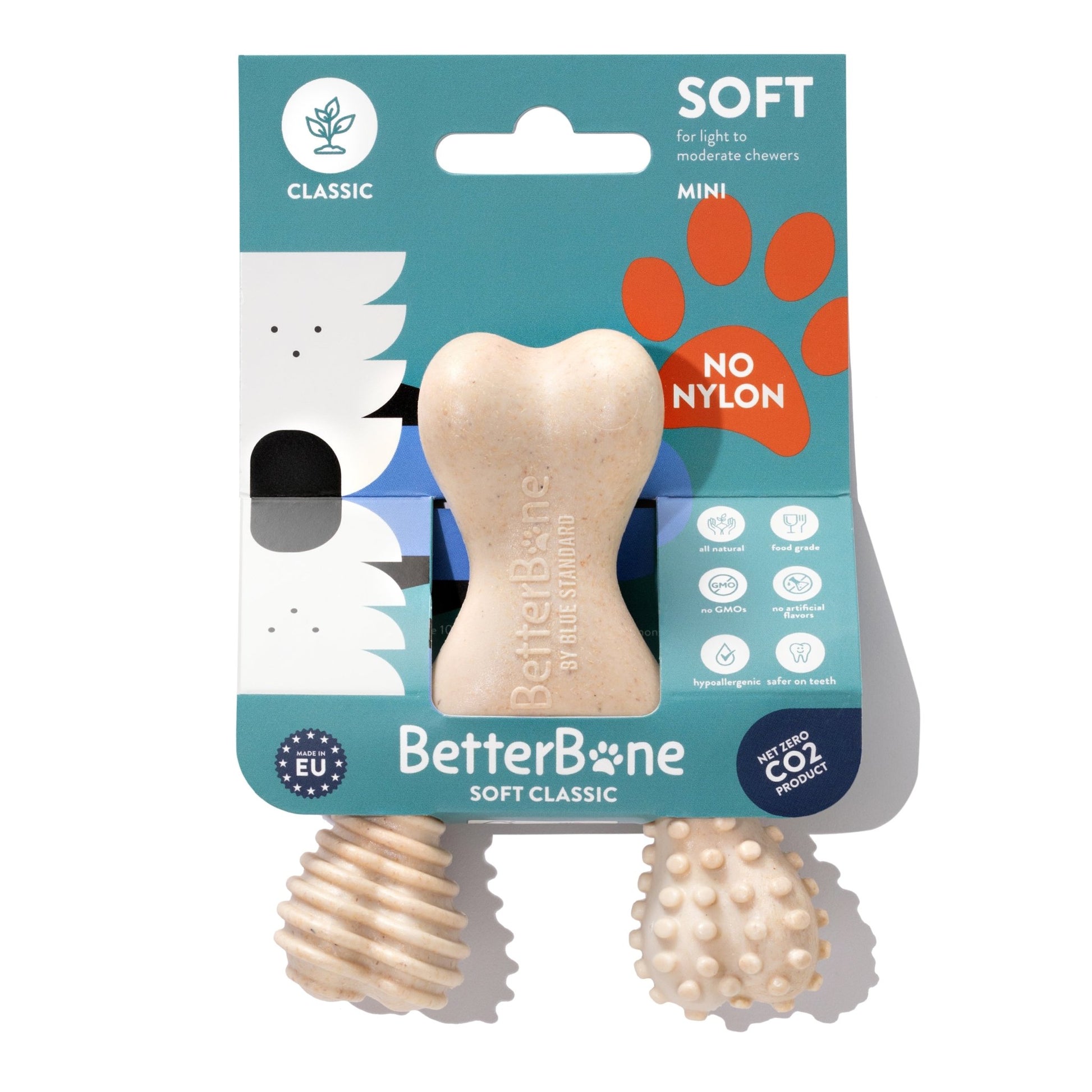 BetterBone SOFT Durability CHEW TOY: Natural Ingredients, Perfet for Teething Puppies, Senior Dogs & Gentle Chewers - Bright House