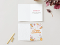 Blossom Happy Birthday Card – Pink & Orange Floral Design - Little Nest Community