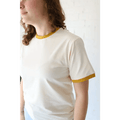 Classic Women's Ringer Tee in Mustard - Bright House