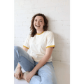 Classic Women's Ringer Tee in Mustard - Bright House
