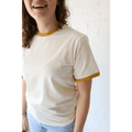 Classic Women's Ringer Tee in Mustard - Bright House