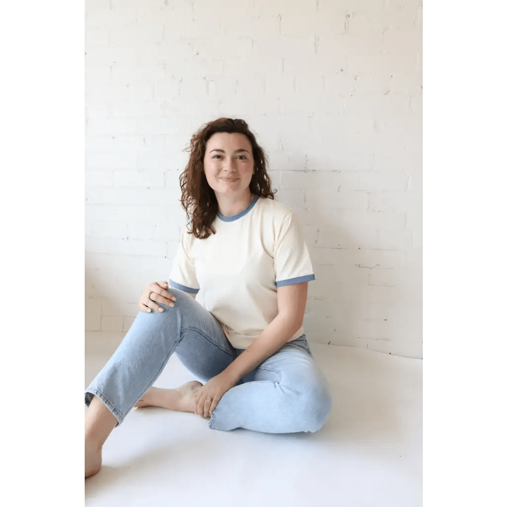 Classic Women's Ringer Tee in Navy - Bright House