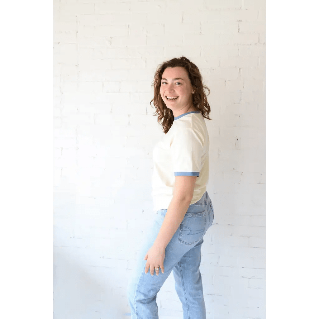 Classic Women's Ringer Tee in Navy - Bright House