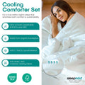 Cooling Comforter Set – Temperature - Regulating Eucalyptus Silk Comforter & Pillow Shams - Bright House