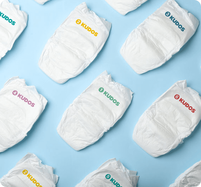 Diaper Box & Wipes Bundle | 100% Cotton - Lined TCF Diapers Size 1 - 6 | Kudos - Bright House