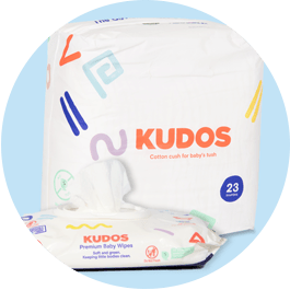 Diaper Box & Wipes Bundle | 100% Cotton - Lined TCF Diapers Size 1 - 6 | Kudos - Bright House
