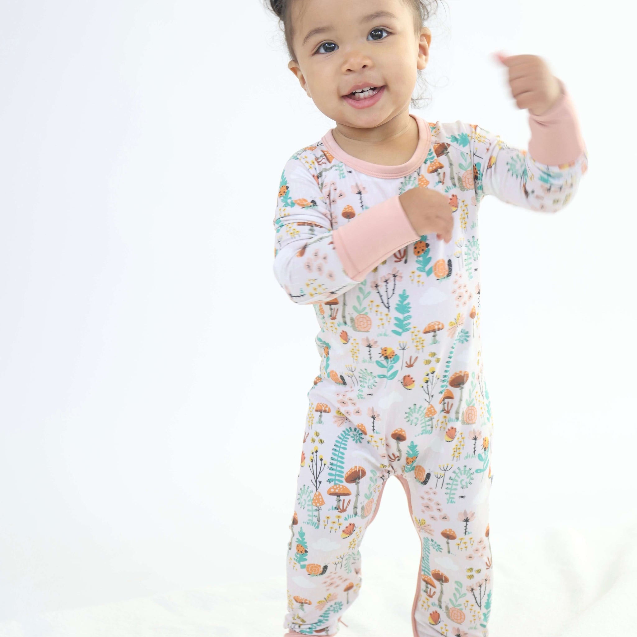 Bamboo Crescent Zipp Jammies - Fern