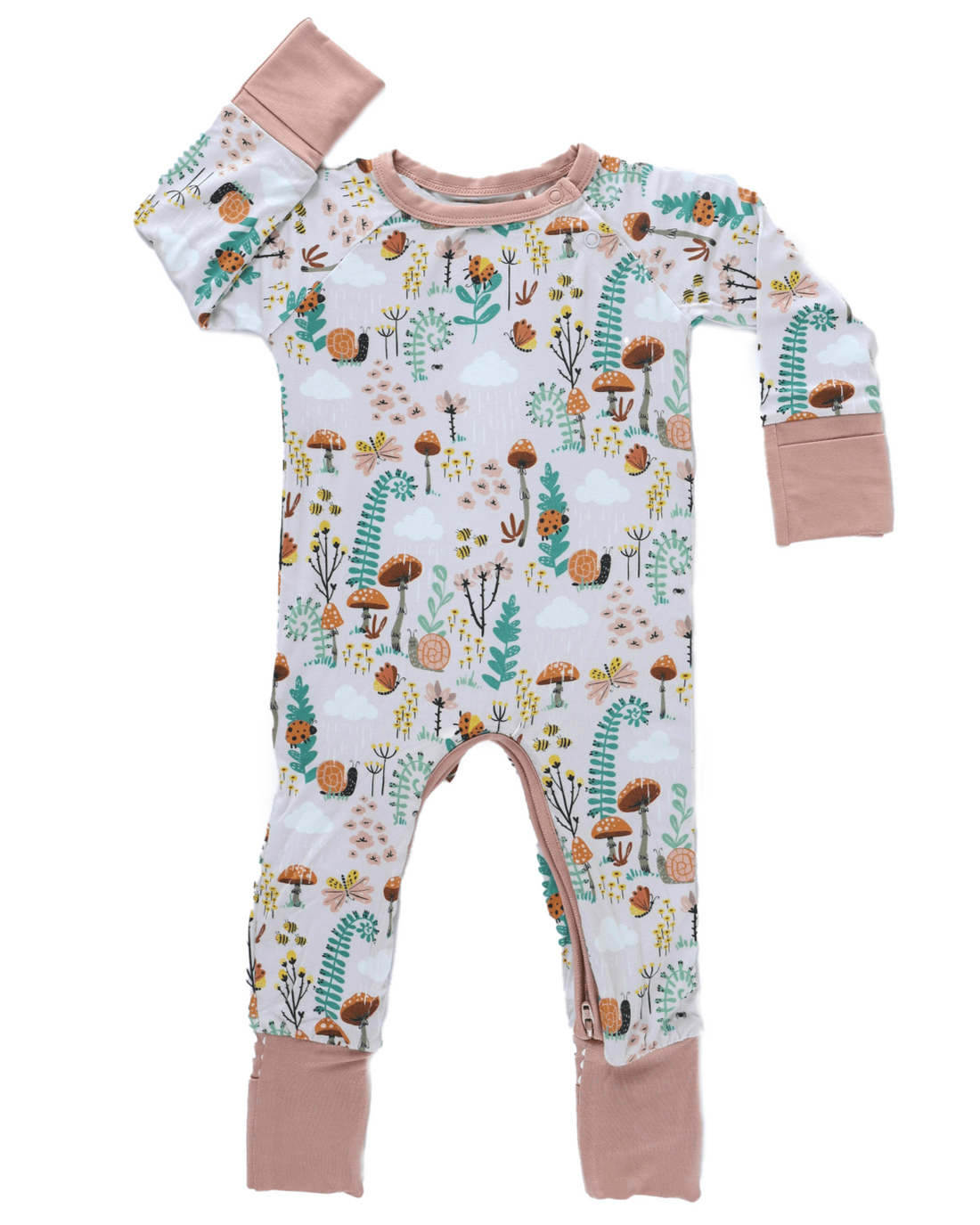 Bamboo Crescent Zipp Jammies - Fern