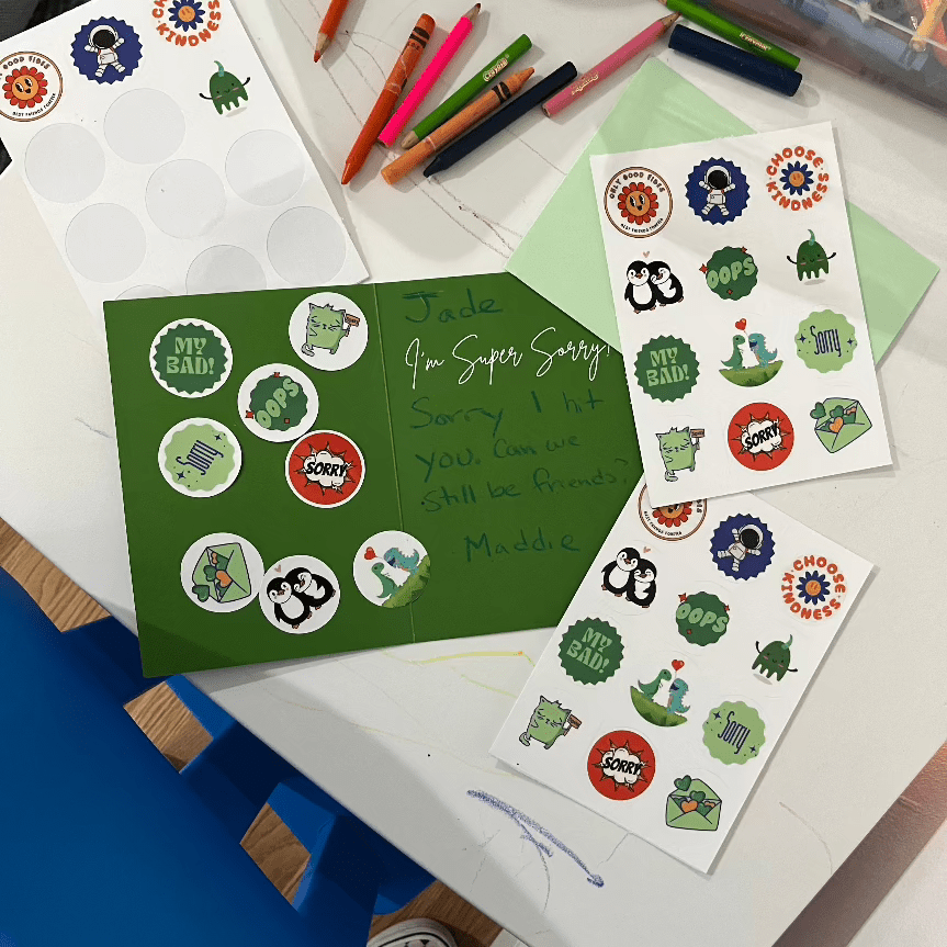 Floral Feline Apology Card | Teaching Emotional Skills for Kids - Little Nest Community