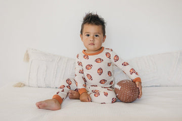 Football Print 2pc Bamboo Pajamas - Bright House