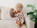 Football Print Bamboo Zippy Romper - Bright House