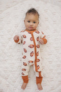 Football Print Bamboo Zippy Romper - Bright House