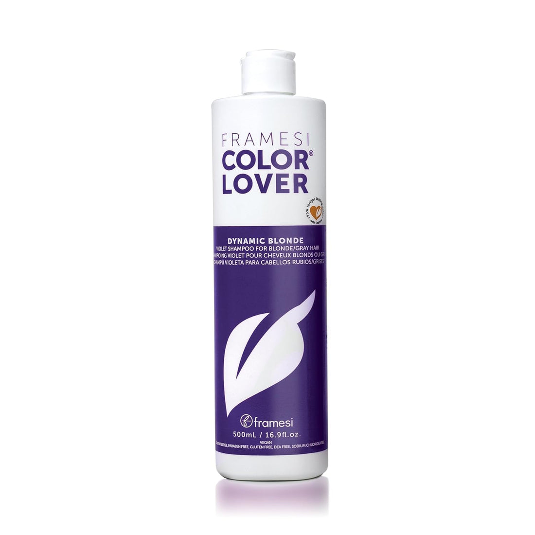 FRAMESI Color Lover Dynamic Blonde Purple Shampoo, Sulfate Free Shampoo, Color Treated Hai 16.9 Ozr - Bright House