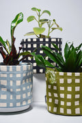 Grid Round Bin/Canvas Planter - Bright House