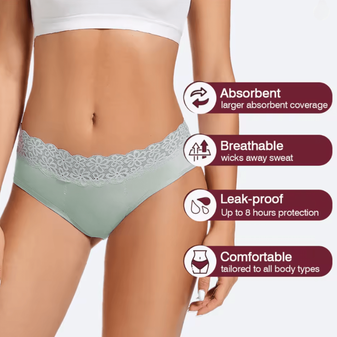 LunaLuxe Lace Period Briefs - Bright House