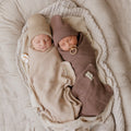 Luxe Collection 100% Organic Cotton Luxury Knit Baby Blanket + Hat Set with Gift Box - Bright House