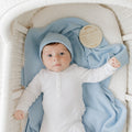 Luxe Collection 100% Organic Cotton Luxury Knit Baby Blanket + Hat Set with Gift Box - Bright House